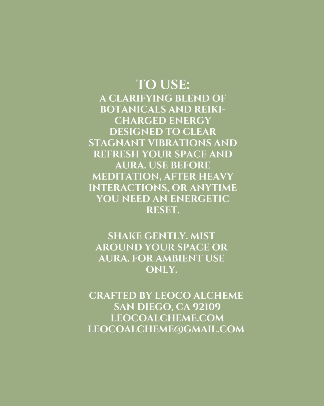 Purity Energy Clearing Spray 4 oz